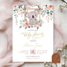 Koala Australiana Bebê Menina Floral Rosa Eucalipt