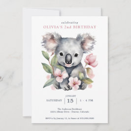 Convite Koala Bear FIrst Birthday