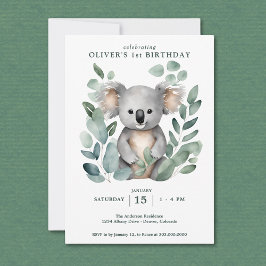 Convite Koala Bear FIrst Birthday