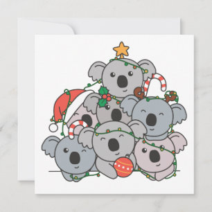 Convite Koala Natal Árvore Engraçado Natal Invita