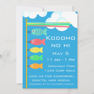 Convite Kodomo-no-hi Koinobori Carpa