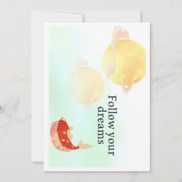 Convite Koi Fish Dream Quote Art Print – "Follow Your Drea