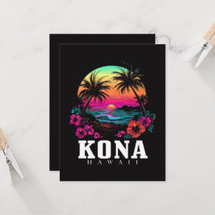 Convite Kona Havaí Flor de Hibisco Havaiano Surfista 