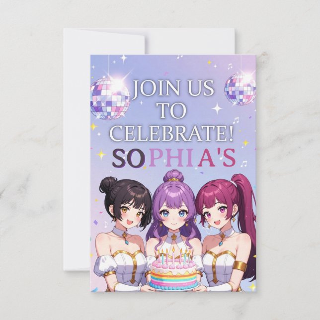 Convite Kpop Demon Hunters Birthday Invitation (Frente)