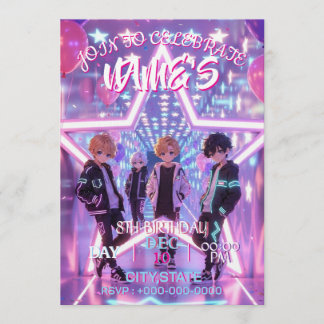 Convite KPOP Demon Hunters Inspired Invitation