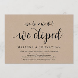 Convite Kraft de Fazenda Rústica, letra preta, Casamento F