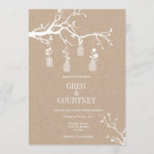 Convite Kraft do frasco de pedreiro