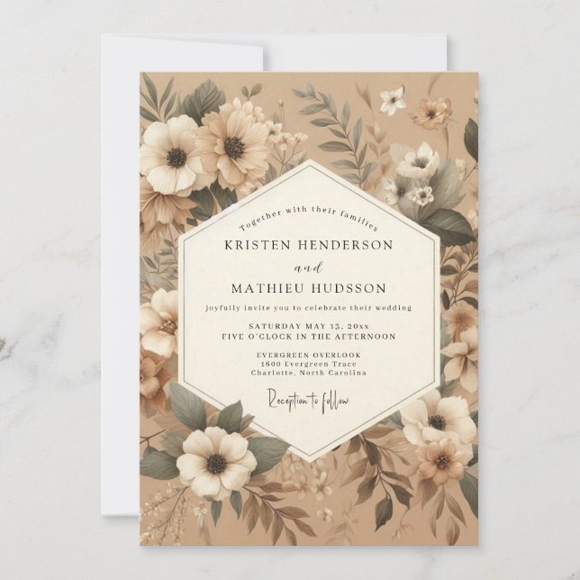 Convite Kraft Earthy Rustic Wedding (Frente)