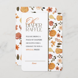 Convite Kraft Fall Theme Baby Shower Diaper Raffle