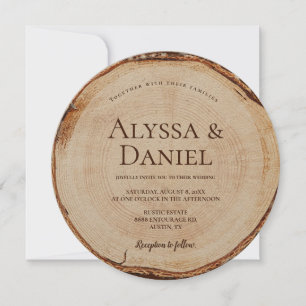 Convite Kraft Rustic Wedtic Wood Corte Grain Personalizado