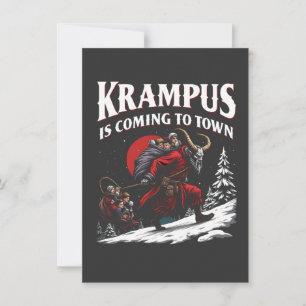 Convite Krampus está vindo para a cidade de Krampus Natal