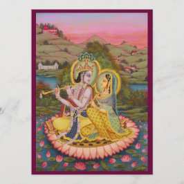 Convite Krishna e Radha no lotusInvitation
