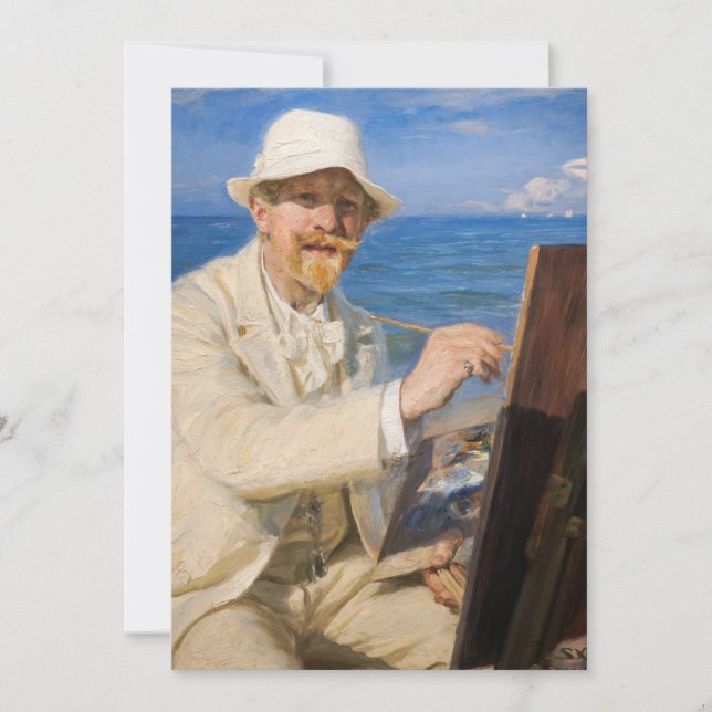 Convite Kroyer - Autorretrato na praia de Skagen (Frente)