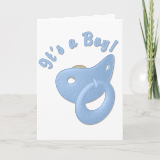 Convite KRW Boy Pacifier Baby Shower Invitation (Frente)