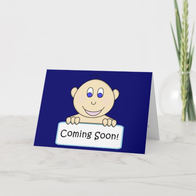 Convite KRW Coming Soon Boy Baby Shower Invitation (Frente)