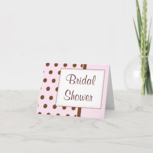 Convite KRW Pink and Brown Polka Dot Shower Invitation