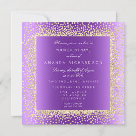 Convite Krystal 1 Champaigne Glitter Confeti