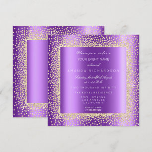 Convite Krystal Champaigne Glitter Confetti Roxo2