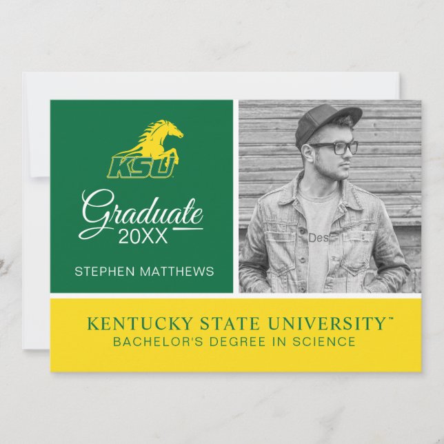 Convite KSU Universidade Estadual de Kentucky Graduado (Frente)