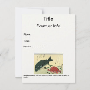 Convite Kurodai & Akadai - Impressão de Peixes Japoneses d