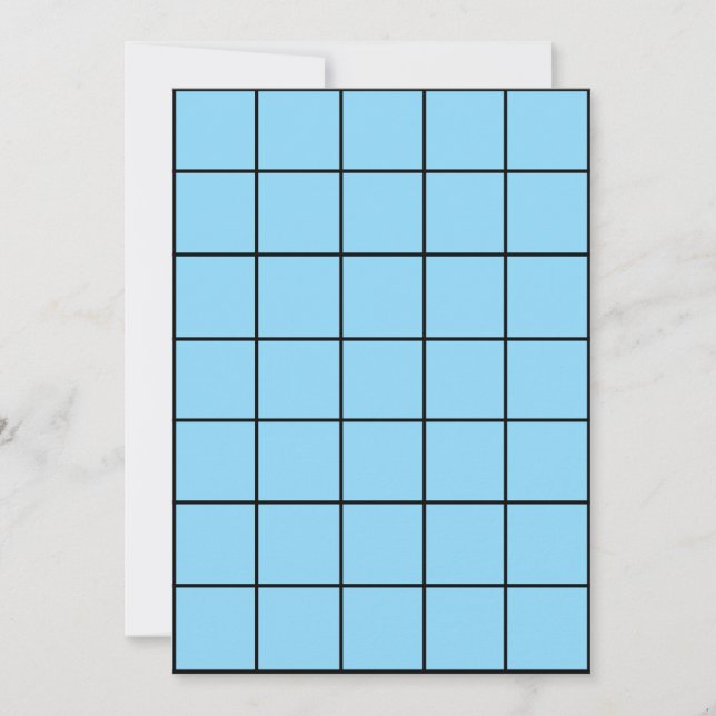 Convite L. Gridmap de Papel Azul 5x7 (Frente)