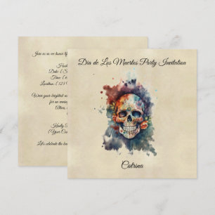 Convite La Calavera Hermosa, personalizado