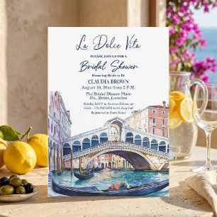 Convite La Dolce Vita Aquarela Chá de Noiva Veneza