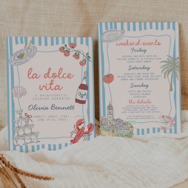 Convite La Dolce Vita Bachelorette Party Invitation (Criador carregado)