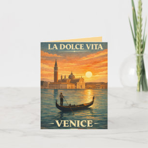 Convite La Dolce Vita - Cartaz de Viagem Antigo de Veneza