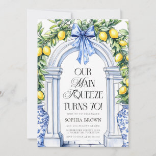 Convite La Dolce Vita Citrus Greenery 70 Birthday