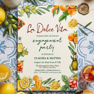 Convite La Dolce Vita Festa de Noivado Italiana com Citrin
