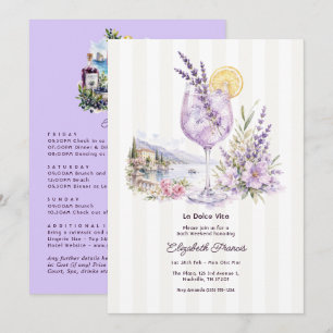 Convite La Dolce Vita Gin de Lavanda Italiano Fim de Seman