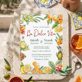 Convite La Dolce Vita Italian Citrus Cocktail Wedding 