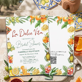 Convite La Dolce Vita Italian Cocktail QR Code Bridal  