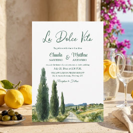 Convite La Dolce Vita Italian View Elegant Wedding 