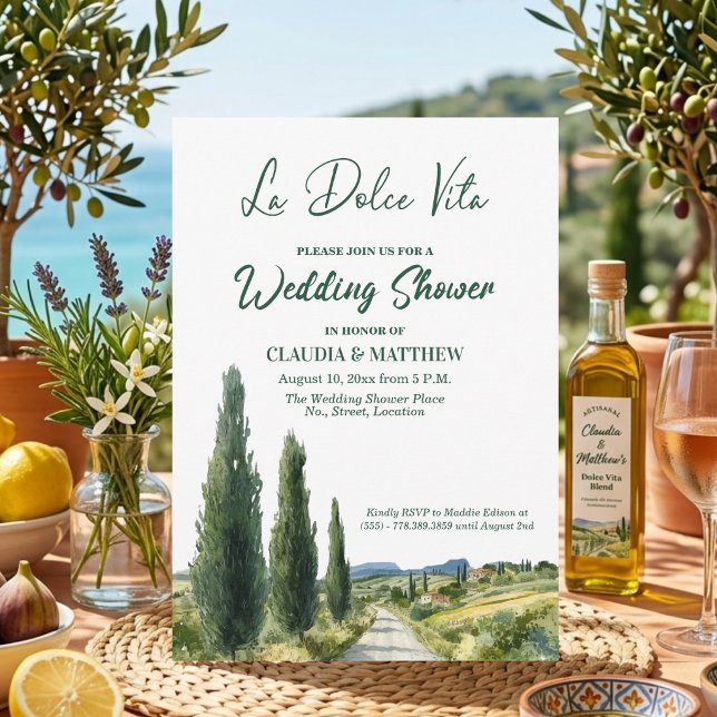 Convite La Dolce Vita Italian View Wedding Shower (Criador carregado)