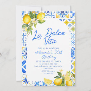 Convite La Dolce Vita Italiana Lemon elegante aniversário 
