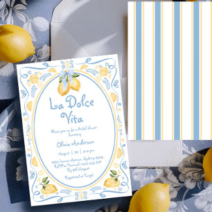 Convite La Dolce Vita Italiana Lemon Floral Chá de panela 