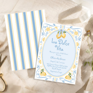 Convite La Dolce Vita Italiana Lemon Floral Chá de panela 