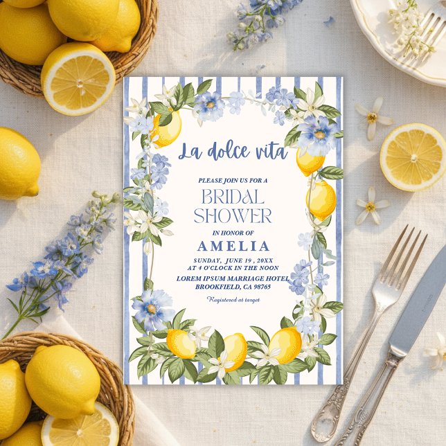 Convite La Dolce Vita Lemon Citrus Italian summer Wedding (Criador carregado)