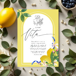 Convite "La Dolce Vita" Lemon e Azulejo Casamento Italiano
