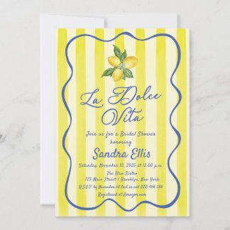 Convite La Dolce Vita Lemons Italian Bridal Shower