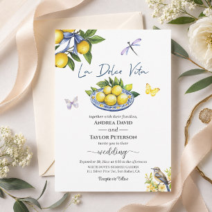 Convite La Dolce Vita Limões e Casamento de Pássaros