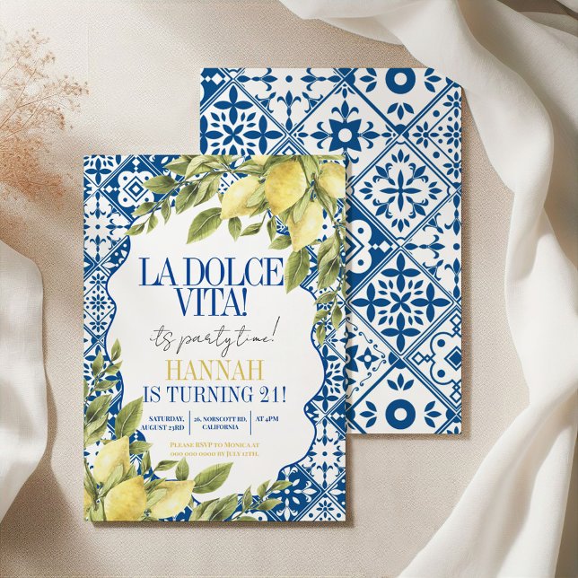 Convite La Dolce Vita Mediterrânica — Limão italiano — Bir (Criador carregado)