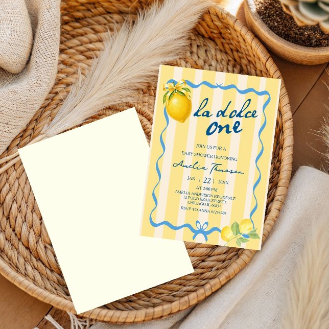 Convite  La dolce vita um Freshly  limão chá de bebê (Criador carregado)