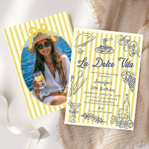 Convite La Dolce Vita Yellow Stripes Foto do Janto Italian
