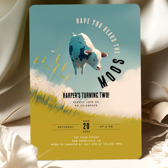 Convite "Lá em Cima nas Nuvens" Festa-de-Vaca (Criador carregado)