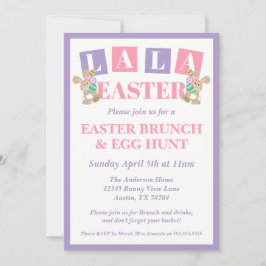 Convite La La Easter Bunny Egg Hunt Invitation