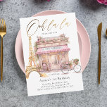 Convite La La La! Aniversário do Dourado Café de Paris<br><div class="desc">Elevem sua próxima comemoração de aniversário com o La La! Coleção de Aniversário do Café Paris, cor-de-rosa. Esta coleção luxuosa tem sotaques de ouro refinados e designs encantadores de Torre Eiffel que o transportarão para as ruas românticas de Paris. De pratos elegantes e xícaras a guardanapos na moda e decorações,...</div>