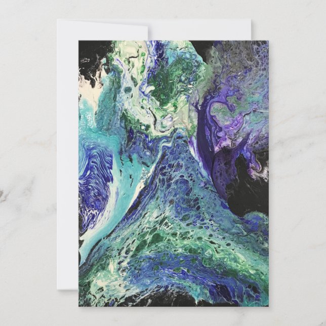 Convite La Laguna pintando azul, verde, preto branco prate (Frente)